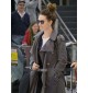 Lily James Arrives at Melbourne Airport Coat